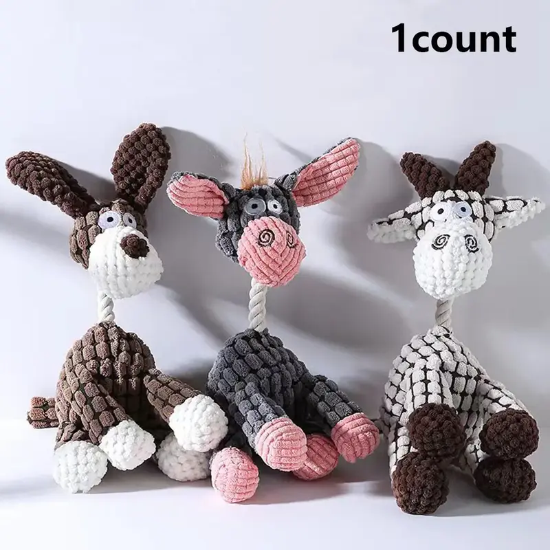 Random Color Cartoon Animal Design Pet Toy, 1 Count Puppy Chew Toy, Pet Plush Toy