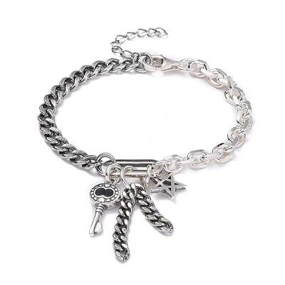 Rhodium Plated 925 Sterling Silver Charm Bracelets