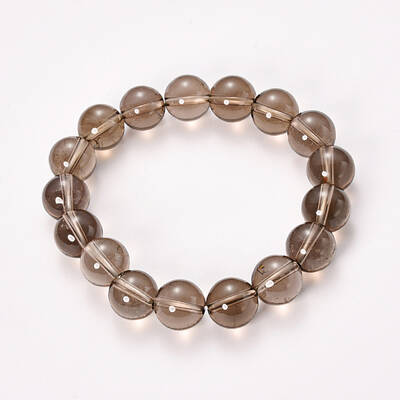 Natural Smoky Quartz Beaded Stretch Bracelets