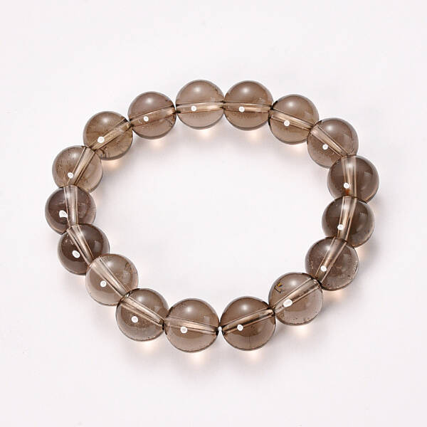 Natural Smoky Quartz Beaded Stretch Bracelets