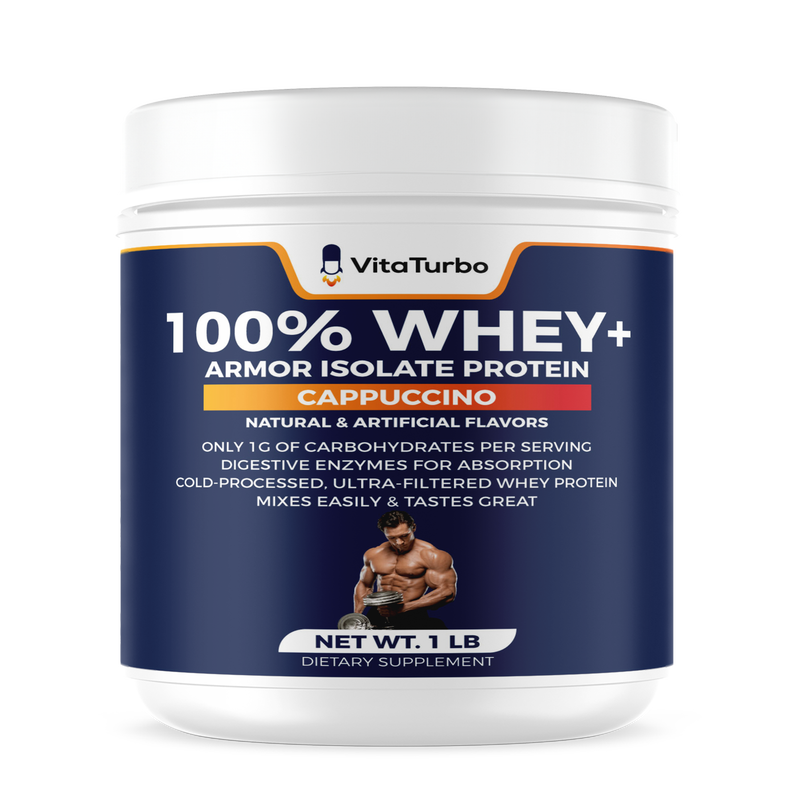 100% Whey+ Armor Isolate Protein - 1 LB (Cappuccino) - 28 Grams