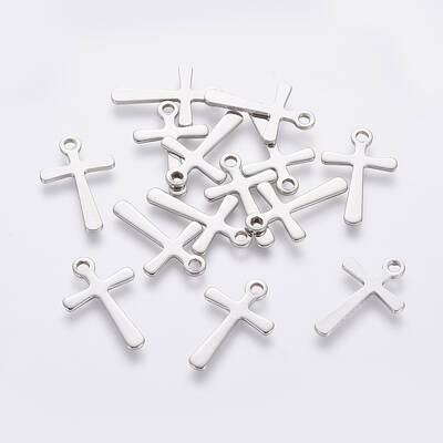 Tarnish Resistant 201 Stainless Steel Tiny Cross Charms