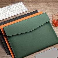 Business Solid Color PU Leather File Folder, 1 Count A4 File Storage Bag, Data Button Waterproof Business File Bag for Busine...