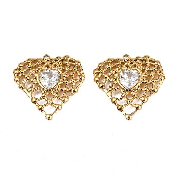 304 Stainless Steel Rhinestone Pendants