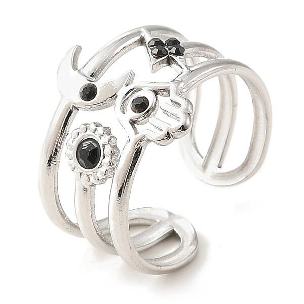 304 Stainless Steel Open Cuff Ring for Women