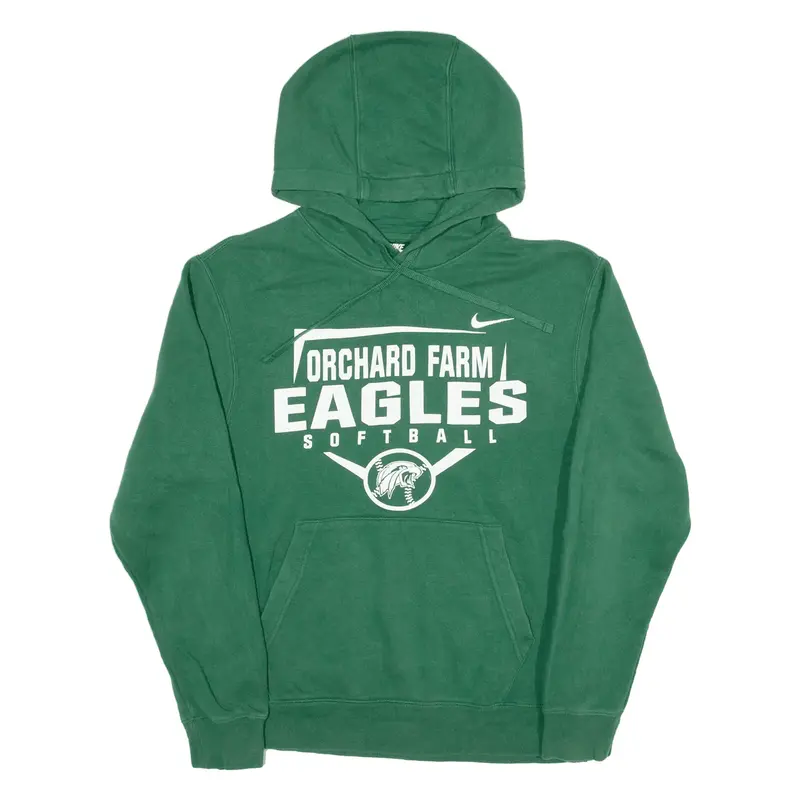 NIKE Orchard Farm Eagles Softball USA Hoodie Green Pullover Mens S