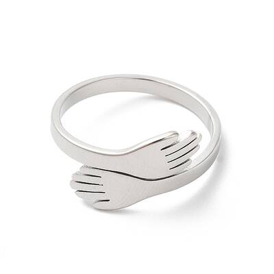 Non-Tarnish 304 Stainless Steel Hand Hug Cuff Ring for Women