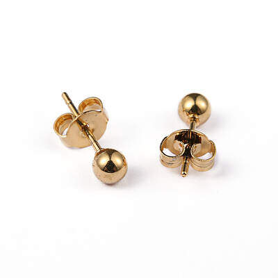 304 Stainless Steel Ball Stud Earrings