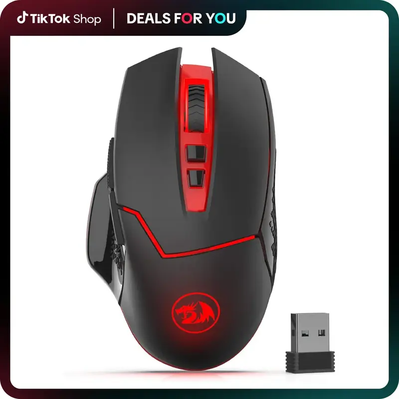 Redragon M690-1 Wireless Gaming Mouse with DPI Shifting, 2 Side Buttons, 2400 DPI, Ergonomic Design, 8 Buttons-Black