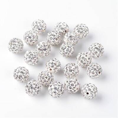 Polymer Clay Rhinestone Beads