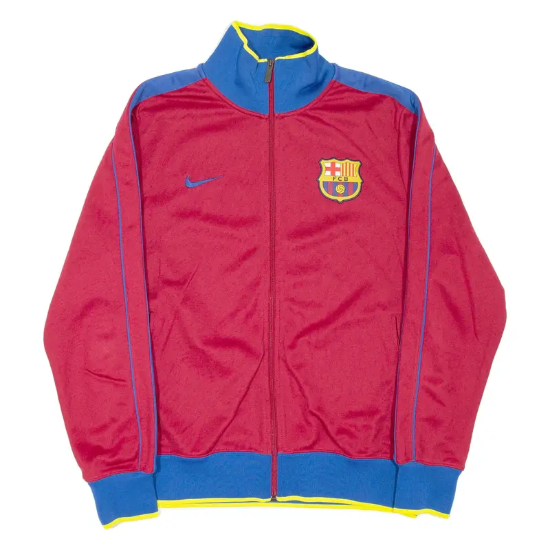 NIKE FC Barcelona Mens Track Jacket Maroon Colourblock L