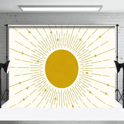 Abstract Vintage Sunrise Boho Photo Booth Backdrop - Aperturee