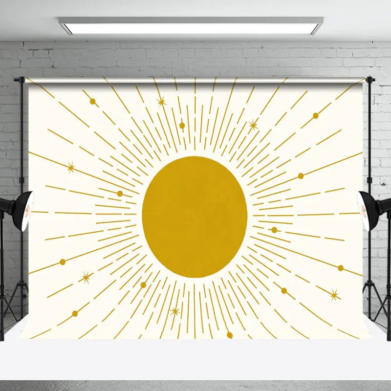 Abstract Vintage Sunrise Boho Photo Booth Backdrop - Aperturee