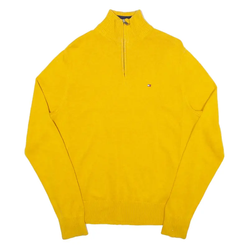 TOMMY HILFIGER Mens Jumper Yellow Tight Knit S