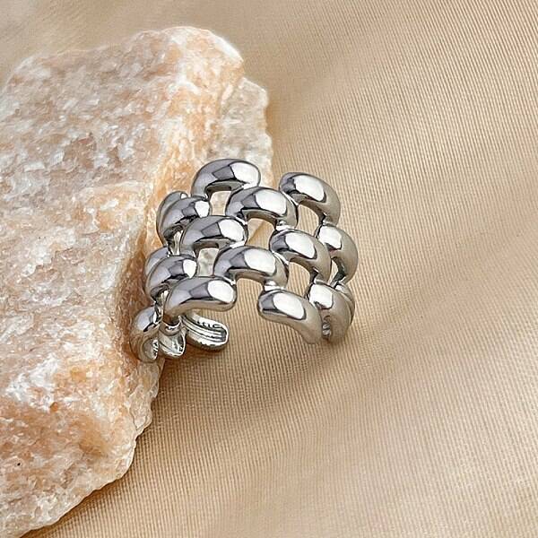 304 Stainless Steel Web Open Cuff Rings