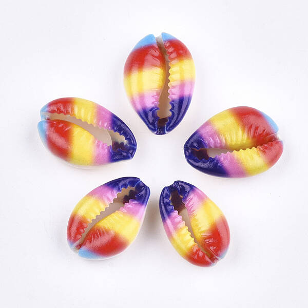 Printed Cowrie Shell Beads