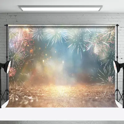 Blurry Night Sparks Flicker Happy New Year Backdrop - Aperturee