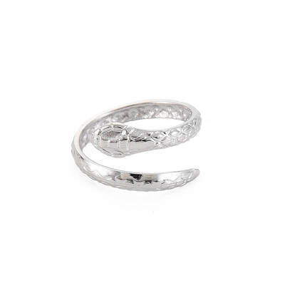 Non-Tarnish 304 Stainless Steel Snake Wrap Open Cuff Ring for Women
