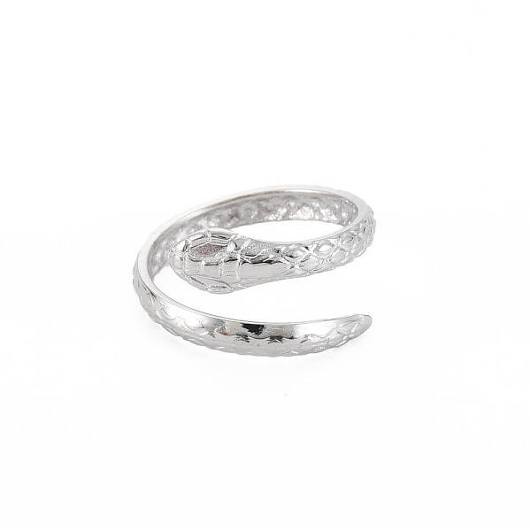 Non-Tarnish 304 Stainless Steel Snake Wrap Open Cuff Ring for Women