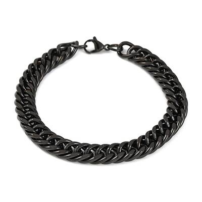 Ion Plating(IP) 304 Stainless Steel Cuban Link Chain Bracelets