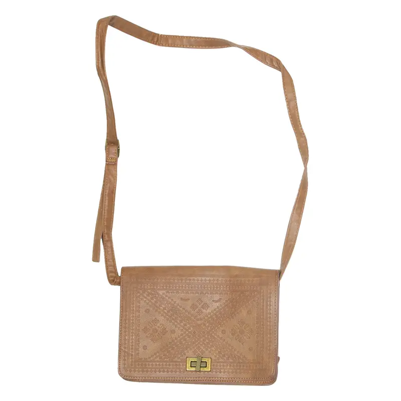 Womens Shoulder Bag Brown Faux Leather