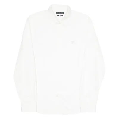 DIESEL Mens Plain Shirt White Long Sleeve L