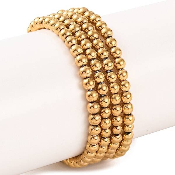 Electroplated Synthetic Non-magnetic Hematite Beads Strands
