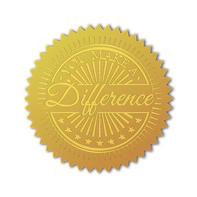 Self Adhesive Gold Foil Embossed Stickers
