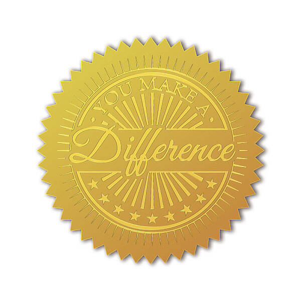 Self Adhesive Gold Foil Embossed Stickers