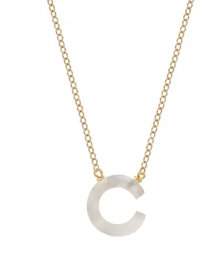 Dawn Initial Necklace | Metal Color: Gold | Style: C