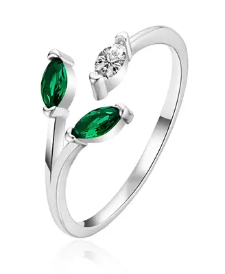 Agato Open silver ring with zirconia AGT-R40WGR - Circuit: 52 mm