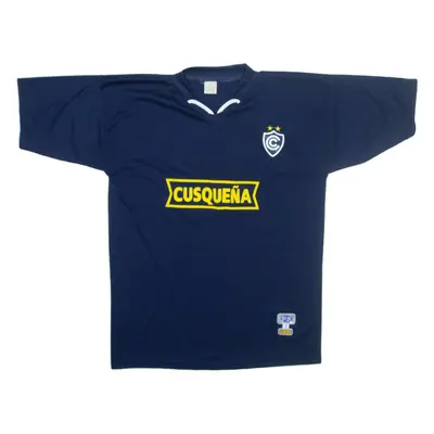 RUIZ SPORT Cienciano Mens Football Shirt Jersey Blue V-Neck L