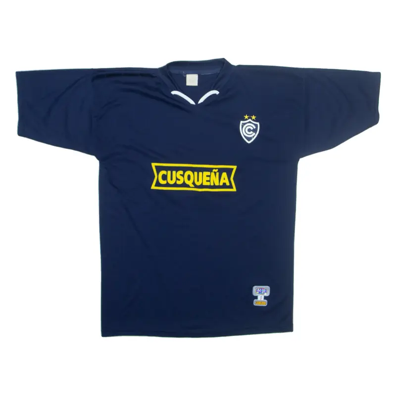 RUIZ SPORT Cienciano Mens Football Shirt Jersey Blue V-Neck L