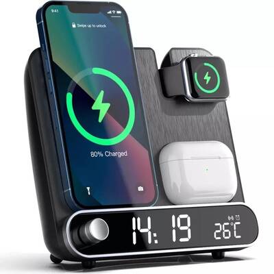 3-in-1 Charger Alarm Clock Wireless Charging Stand