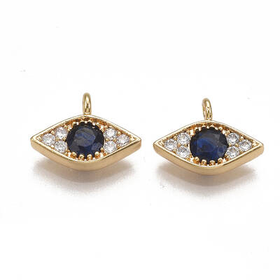 Brass Micro Pave Cubic Zirconia Charms