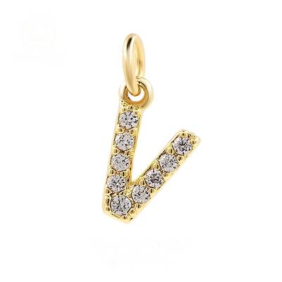 Brass Cubic Zirconia Pendants with Jump Rings