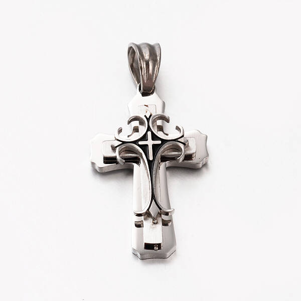 Tarnish Resistant Hot Fashion Bi-Color 201 Stainless Steel Cross Pendants