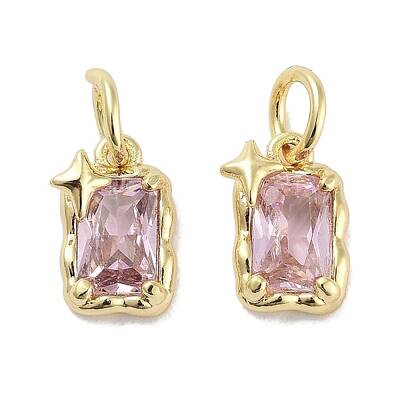 Brass Micro Pave Cubic Zirconia Charms