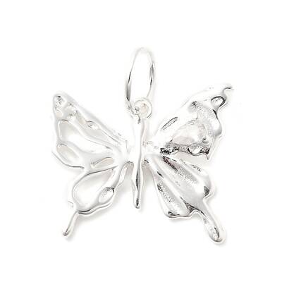 925 Sterling Silver Pave Clear Cubic Zirconia Hollow Butterfly Pendants