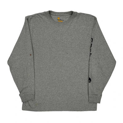 Carhartt Long Sleeve T-Shirt - Medium Grey Cotton Blend