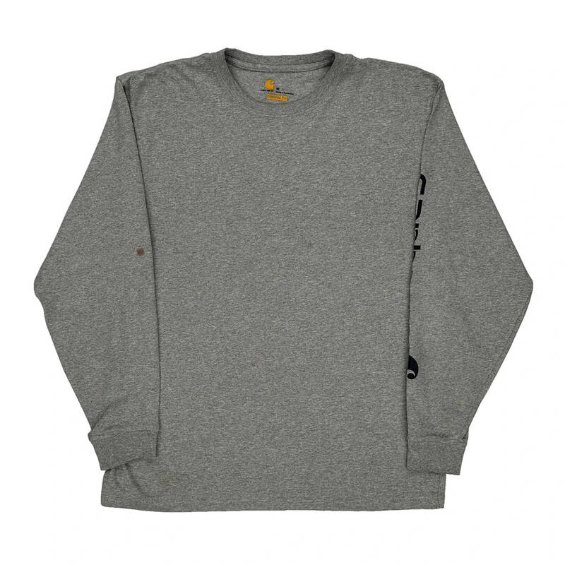 Carhartt Long Sleeve T-Shirt - Medium Grey Cotton Blend