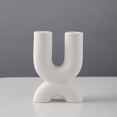 Ceramics 2 Arm Candlestick Holder