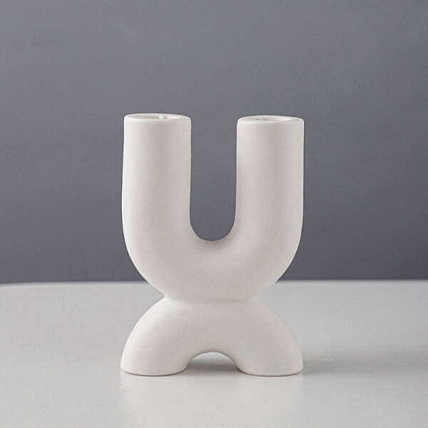 Ceramics 2 Arm Candlestick Holder