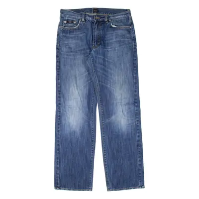BOSS HUGO BOSS Mens Jeans Blue Relaxed Straight W34 L34