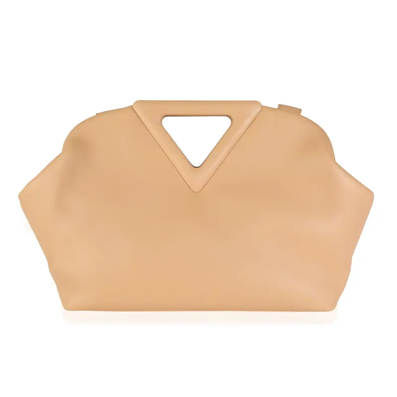 Pre-owned Bottega Veneta Leather Crossbody Bag;Shoulder Bag;Top Handle Almond Calfskin Medium Point Bag