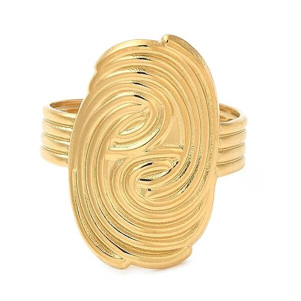 Ion Plating(IP) 304 Stainless Steel Vortex Open Cuff Ring for Women