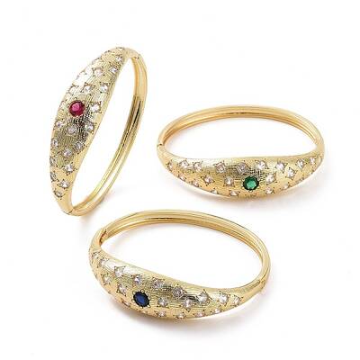 Cubic Zirconia Star Hinged Bangle