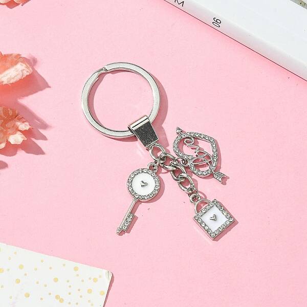 Alloy Enamel & Rhinestone Keychain
