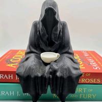 Grim Reaper with Tea Cup Bookshelf Decor-  - Suriel and ACOTAR Inspired 3D Printed Bookish Decor Gift Gothic