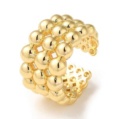 Rack Plating Brass Open Cuff Rings for Women